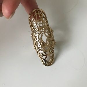Free People Gold caged ring - full finger